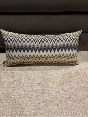 Missoni Lumbar Pillow in Yellow, Blue and Gray - Home Accents